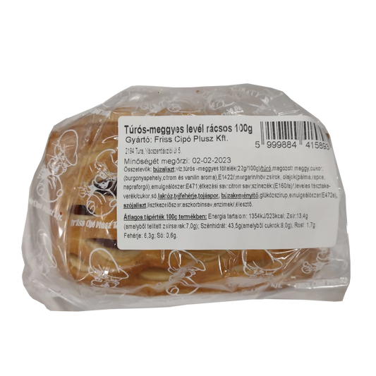Friss Cipó Túrós-meggyes levél rácsos 100g