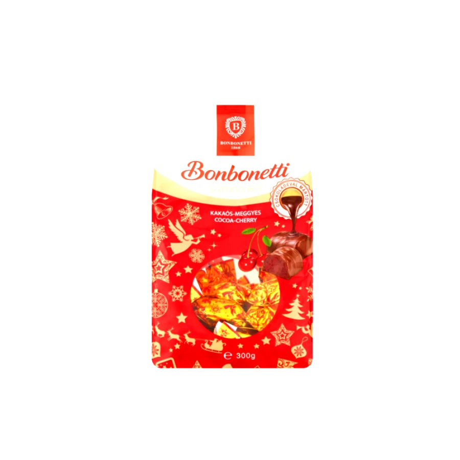 Szaloncukor Bonbonetti 280g kakaós-meggyes tasakos