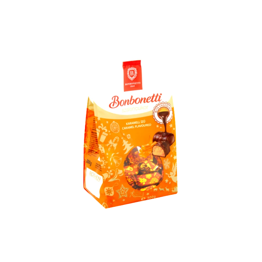 Szaloncukor Bonbonetti 280g Karamell ízű tasakos