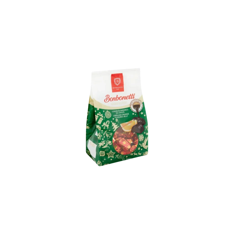 Szaloncukor Bonbonetti 280g narancs-citrom ízű zselé tasakos