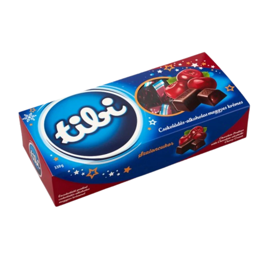 Tibi szaloncukor csokoládés-alkoholos meggy, díszdobozos 280g